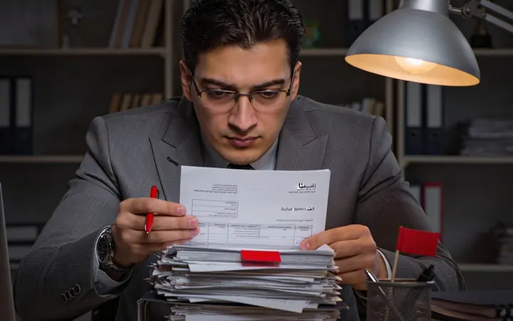 An FTA penalty notice being reviewed for a reconsideration request