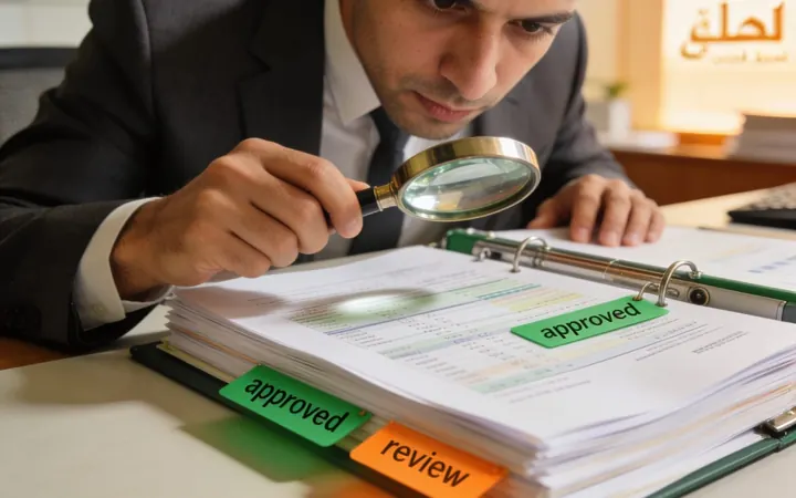 Previously filed VAT returns being reviewed against the ledger