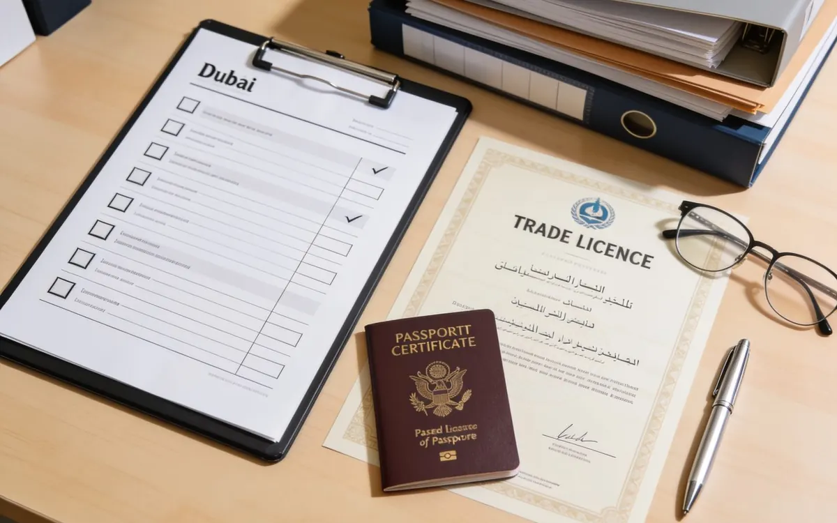 Documents assembled for a UAE VAT registration application